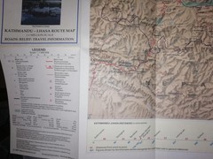 STANFORDS MAP – TIBET – Kathmandu – Lhasa Route Map 1 : 1 Million Scale