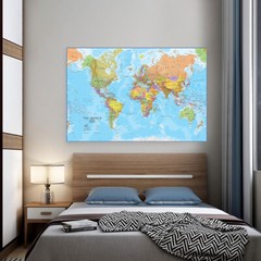 Map of the World Educational Map Poster Print Wall Mural Decor 2X3FT 1.5X 2.4FT