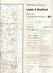 1979 Ordnance Survey OS MOD Issue One Inch Map Leeds & Bradford – Sheet 104