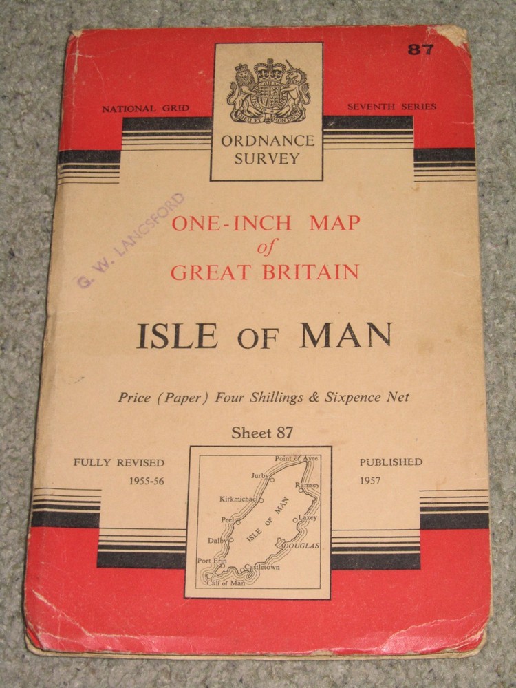 OS Ordnance Survey 1″ Seventh Series Maps – good condition, 1950s on paper