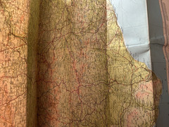 Bartholomew Sussex Cloth Folding Half Inch Contoured Vintage Map 1963