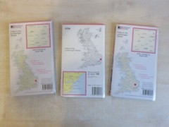 O S Landranger Maps x 3 Cambridge, Bury St Edmunds & Ipswich with covers.