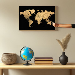 Scratch Off World Map Travel Poster With Flags – Black Large 60×40 cm A1/A2 Gift