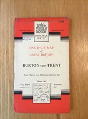 1960 Ordnance Survey One Inch Seventh Series Map 120 Burton Upon Trent inc Derby