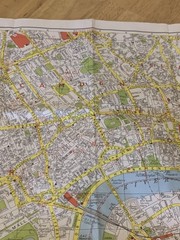 London Folding Map with Underground Railway, Street Index 1980’s Tourist UK