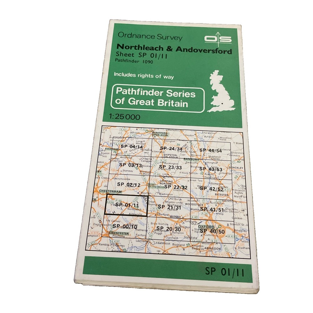 1983 NORTHLEACH & ANDOVERFORD Ordnance Survey Pathfinder Series 01/11