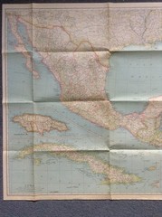 Vintage National Geographic Map MEXICO CENTRAL AMERICA WEST INDIES – 1934