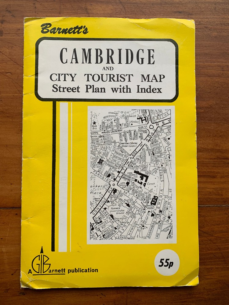 Cambridge and City Tourist Map – Street Plan with Index Barnett 1970’s/80s?