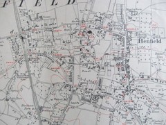 VINTAGE OS MAP OF HENFIELD AREA SUSSEX 1951 SIX INCHES – ONE MILE