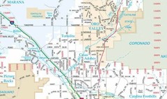 Gloss Laminated Metropolitan Tucson Arterial and Collector Streets Map Including