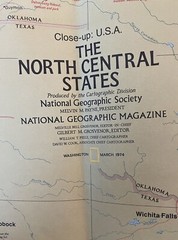 National Geographic North Central US Map Supplement Only March 1974 Vol 145 No 3