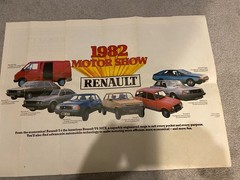 1982 Renault Dealer Large Road Map of Great Britain / Poster