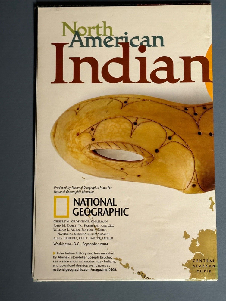 North American Cultures, National Geographic, Map & Poster, 2004