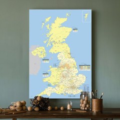 A1 A2 Map of The United Kingdom Great Britain UK Poster Print Wall Art Decor