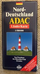 German Map- ADAC Karte, Norddeutschland from Flensburg to Dusseldorf and Dresden