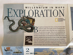 National Geographic :- Millennium in Maps EXPLORATION 2 Sides Map February ’97
