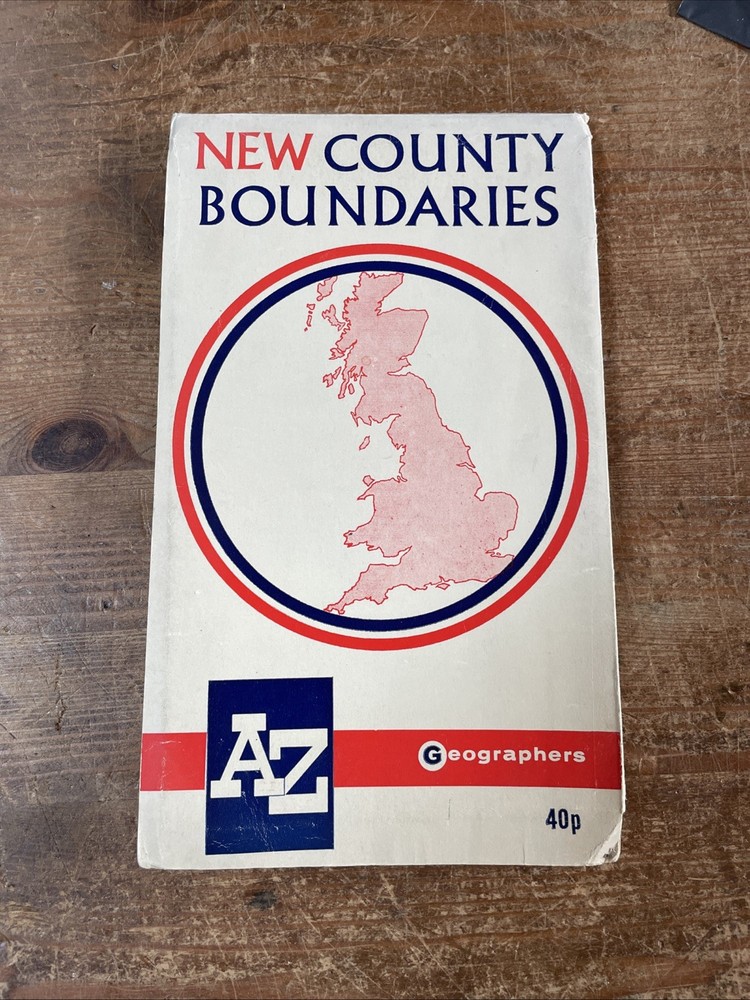 The County Boundaries 1974 by Geographers A to Z Folding Paper Map