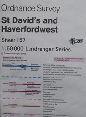ORDNANCE SURVEY LANDRANGER SERIES – 1:50000 :: OS SHEET 157 ST. DAVID’S :: 1983