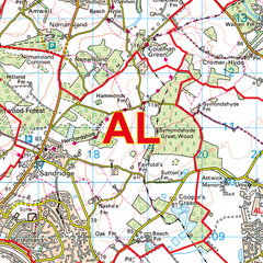 (G61) Map of St. Albans AL Postcode Sectors, Poster of St. Albans Postcodes