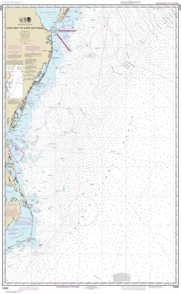 Cape May to Cape Hatteras | Waterproof NOAA Chart 12200