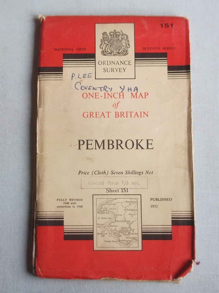 PEMBROKE – ORDNANCE SURVEY ONE-INCH MAP OF GREAT BRITAIN. SHEET 151 , 1960