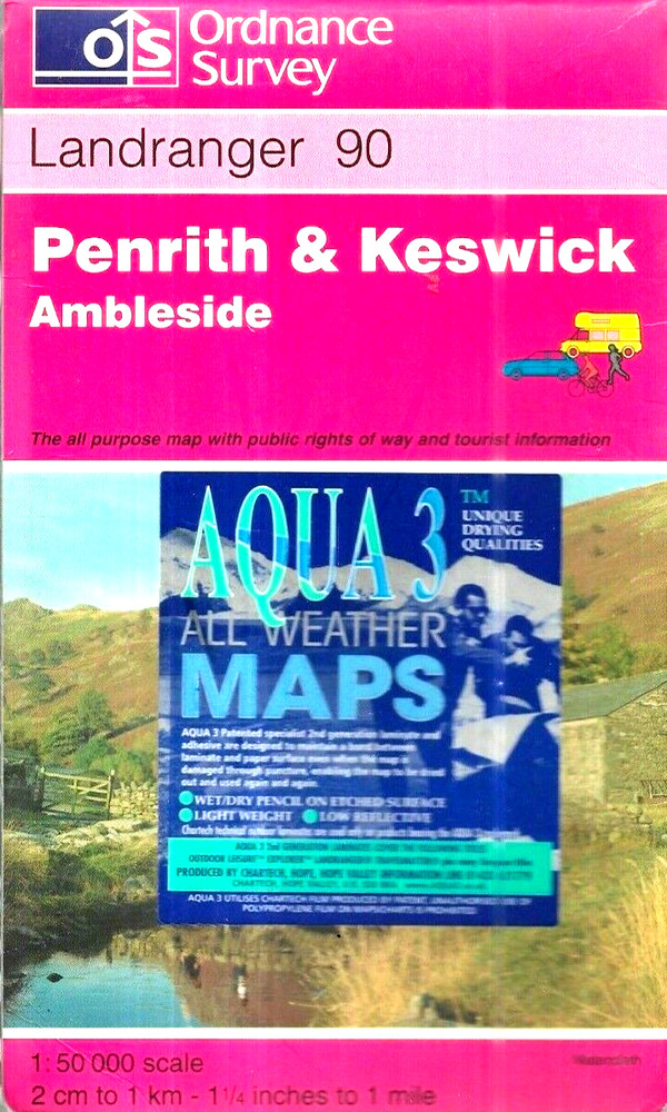 Penrith & Keswick, Ambleside All Weather Sheet map by Ordnance Survey – 1997