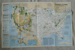 National Geographic Map, Poster. Federal Lands In The Fifty States October 1996
