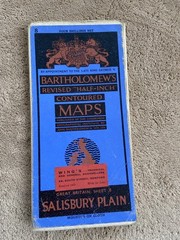 Vintage Bartholomew’s Half Inch Cloth Map, Sheet 8, Sailsbury Plain. 4shillings