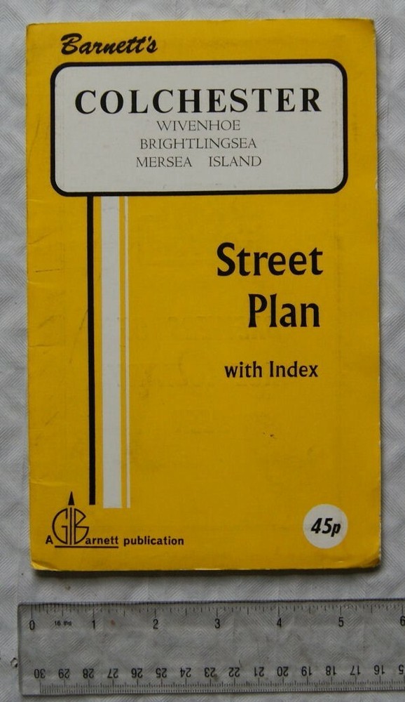 Vintage: Barnett’s Street Plan with Index, Colchester, Wivenhoe, Mersea, etc.