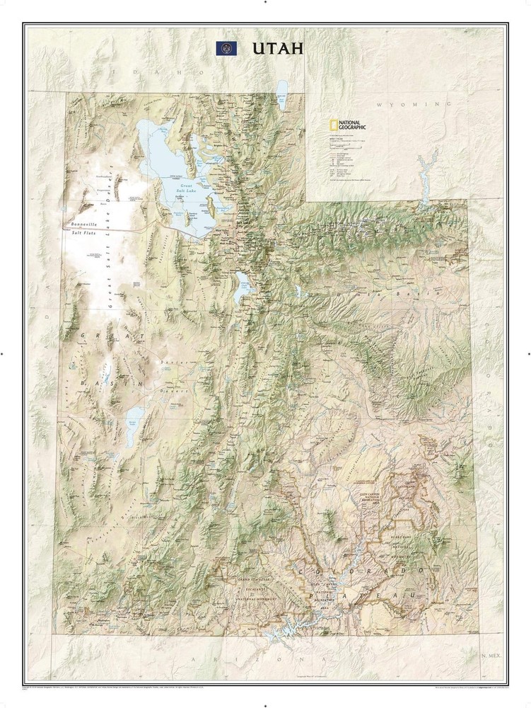 NATIONAL GEOGRAPHIC UTAH WALL MAP – LAMINATED (30.25 X 40.5 IN) (NATIONAL GEOGRA