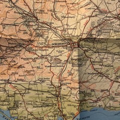 DORSET Bartholomew Revised Contoured Half Inch Map No 4 Paper 1951