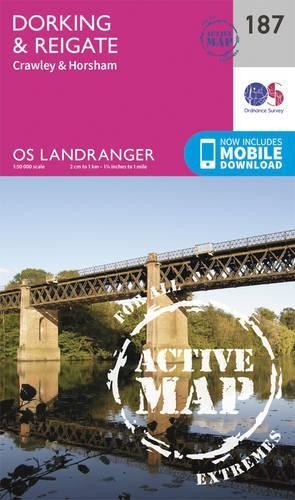 Dorking, Reigate & Crawley (Map) OS Landranger Active Map
