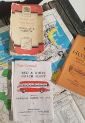 Newquay Padstow OS Linen Map St Ives Cornwall Town Guide Coach Guide AA hotels