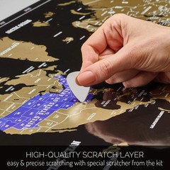 Detailed Extra Large Scratch Off World Map – Luxury Travel Decor & Tracker