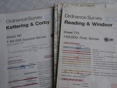 Vintage OS Ordnance Survey Landranger Series1 and 2 Maps Job Lot Bundle x 10