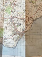 1963 Ordnance Survey One Inch Seventh Series Cloth Map 183 Eastbourne