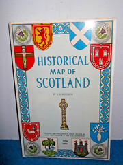 SCOTLAND HISTORICAL MAP – BARTHOLOMEW – 39″X26″ – INC. COATS OF ARMS, FIGURES…