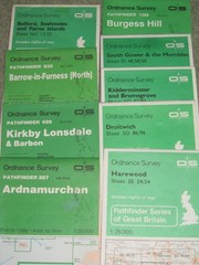 OS Ordnance Survey Pathfinder Maps: various areas 1974-1989, vgc.