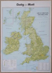 Daily Mail Map Of Great Britain and Ireland • 2 Sided Map – 2016 & 1884.