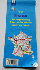 Michelin Map – Sheet 911 – France – 1992 Driving Map/Route Planner – 1:1000000