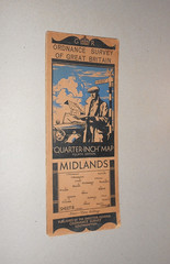 ORDNANCE SURVEY MAP. MIDLANDS. QUARTER-INCH MAP SHEET 8. 1935 4th EDITION
