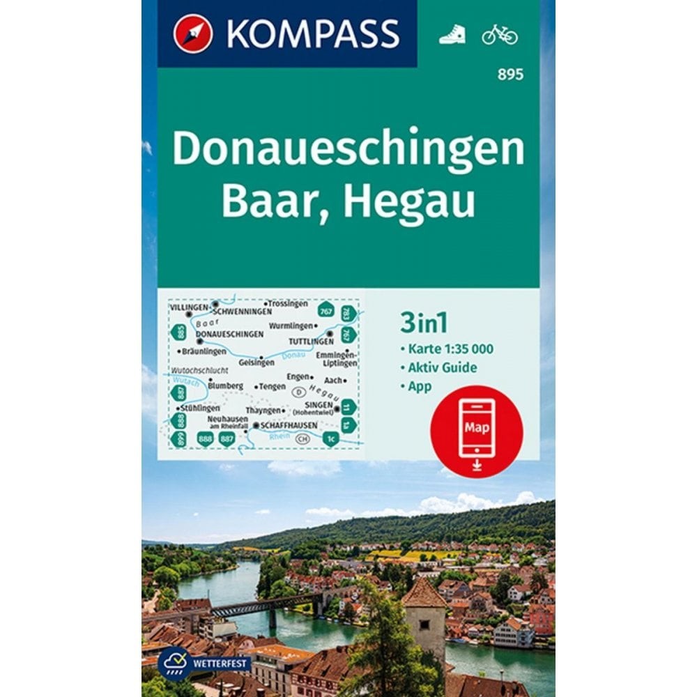 Germany Donaueschingen (Danube) , Baar Hegau Kompass hiking cycling map 895