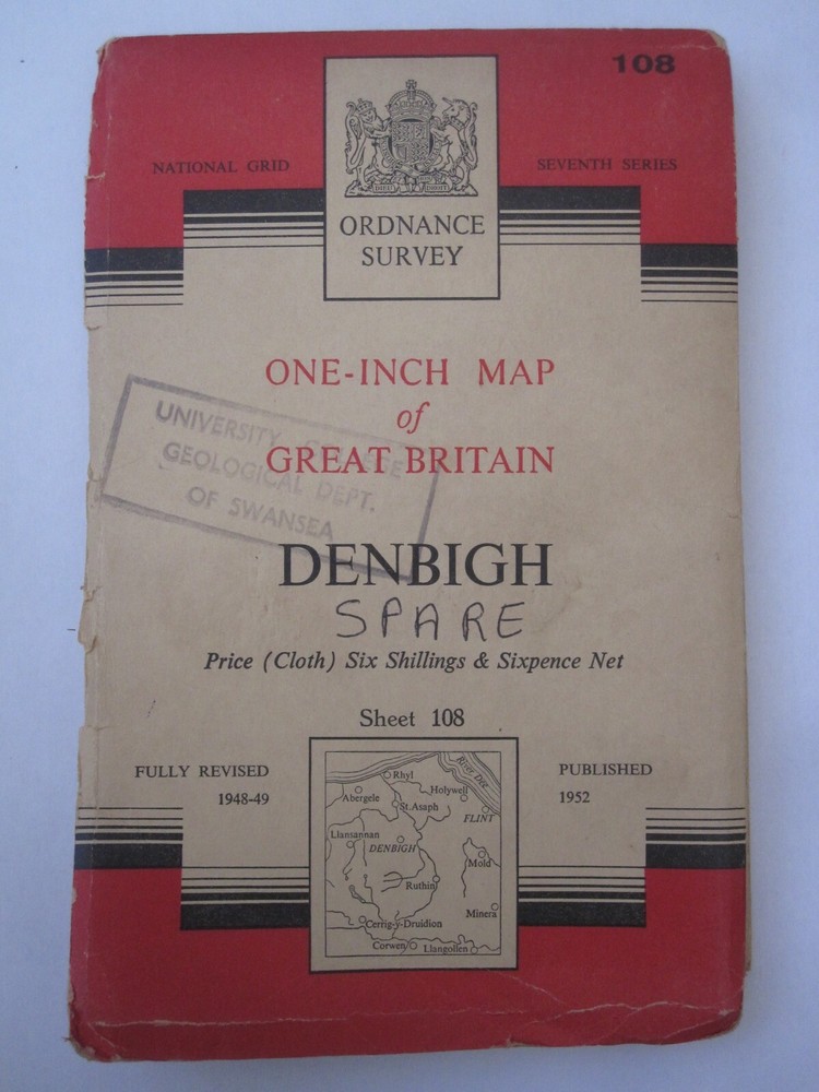 OS 1 inch Seventh Series / Sheet 108 Denbigh 1952