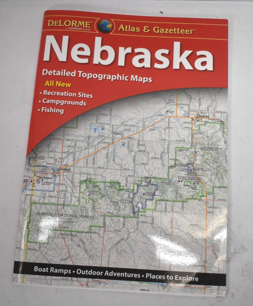 DeLorme Atlas & Gazetteer Detailed Topographic Maps Booklet Nebraska 11″ x 15.5″