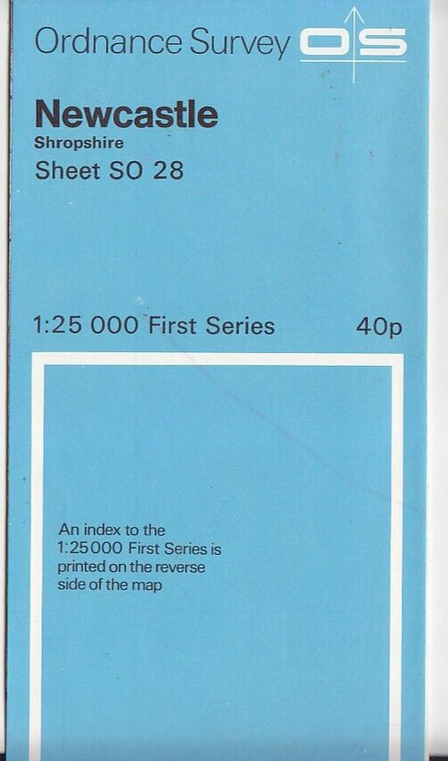 Ordnance Survey (OS) 1:25,000 First Series Map Sheet SO 28 Newcastle Shropshire
