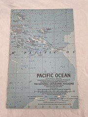 Vintage National Geographic Map Pacific Ocean April 1962