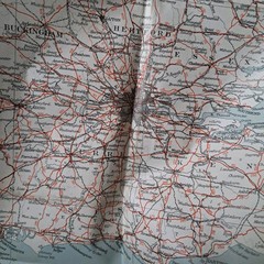 Vintage Geographia Map England & Wales, Paper Map