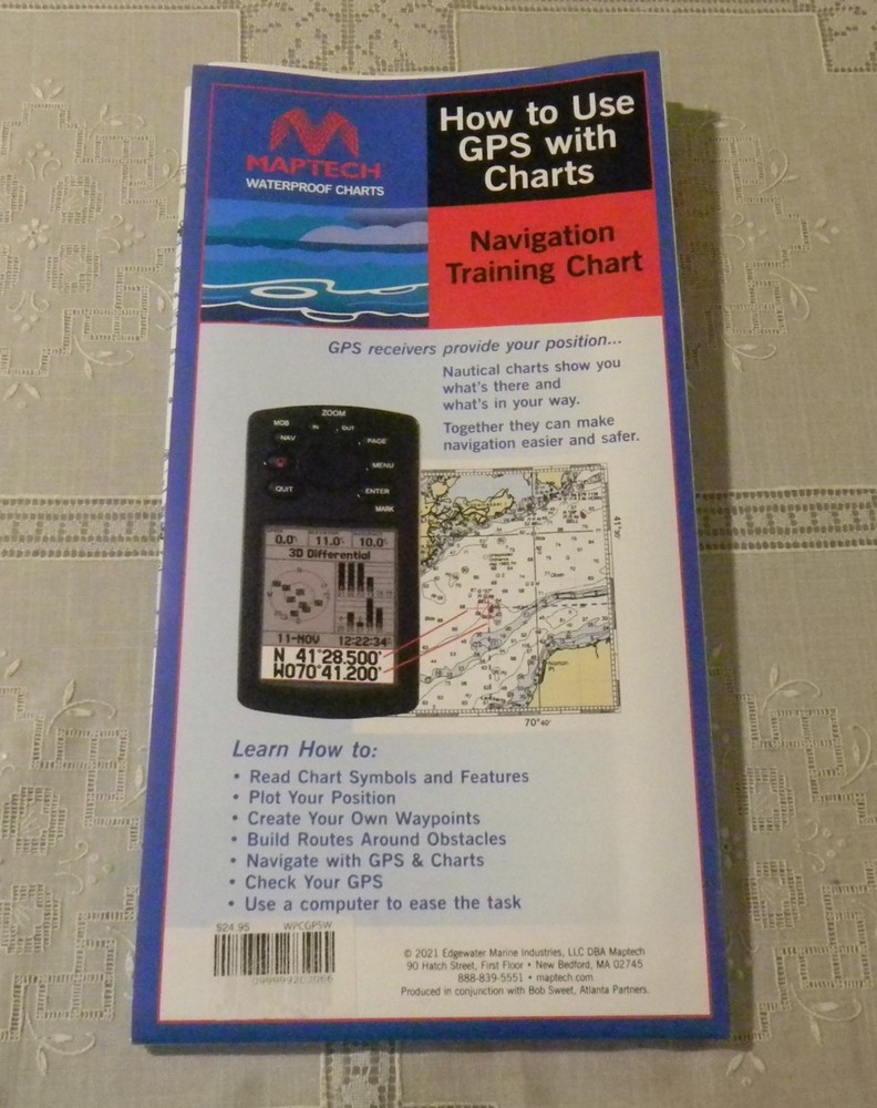 Maptech “How To Use GPS With Charts” Navigation Training Waterproof Chart 2021