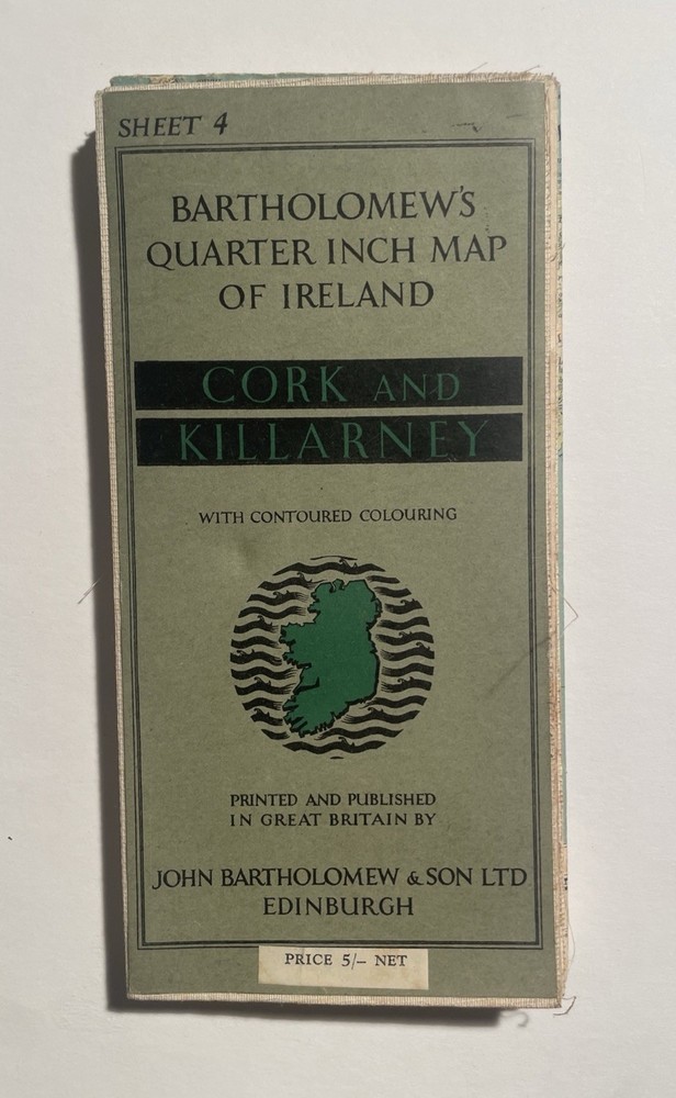 Bartholomew’s Quarter Inch Map of Ireland – Sheet 4 Cork and Killarney Original
