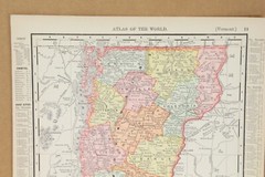 Vermont and Massachusetts Rand McNally 1898 Atlas of the World 14″ x 11″